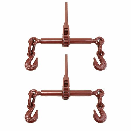 BOXER TOOLS 5/16-in. 3/8 Heavy Duty Ratchet Chain Load Binder with Forged Grab Hooks, 6,000WLL LB02/66097